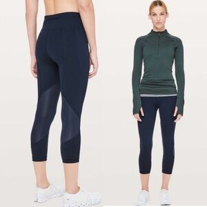 Lululemon Pace Rival Crop *Full-On Luxtreme 22" True Navy SZ 2